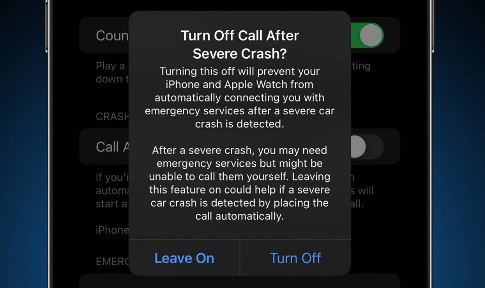 灵石苹果14维修分享 iPhone 14 和 Apple Watch 上关闭崩溃检测 